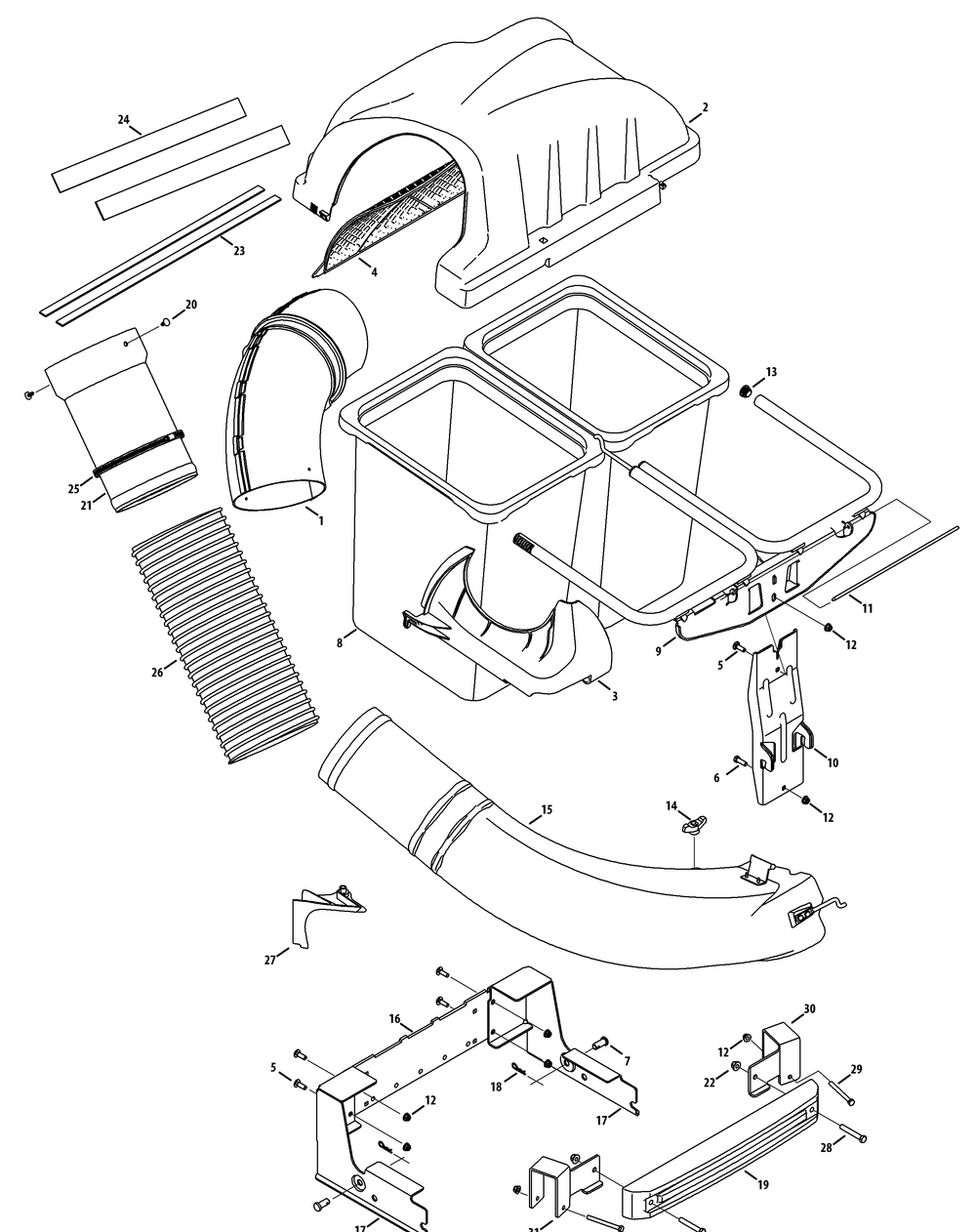 General Assembly Diagram and Parts List for RZT Cub Cadet Lawn Tractor
